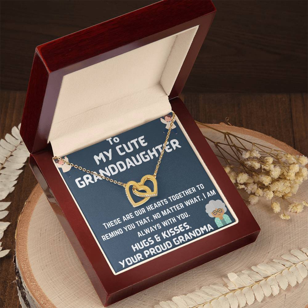 To My Granddaughter Interlocking Hearts Necklace