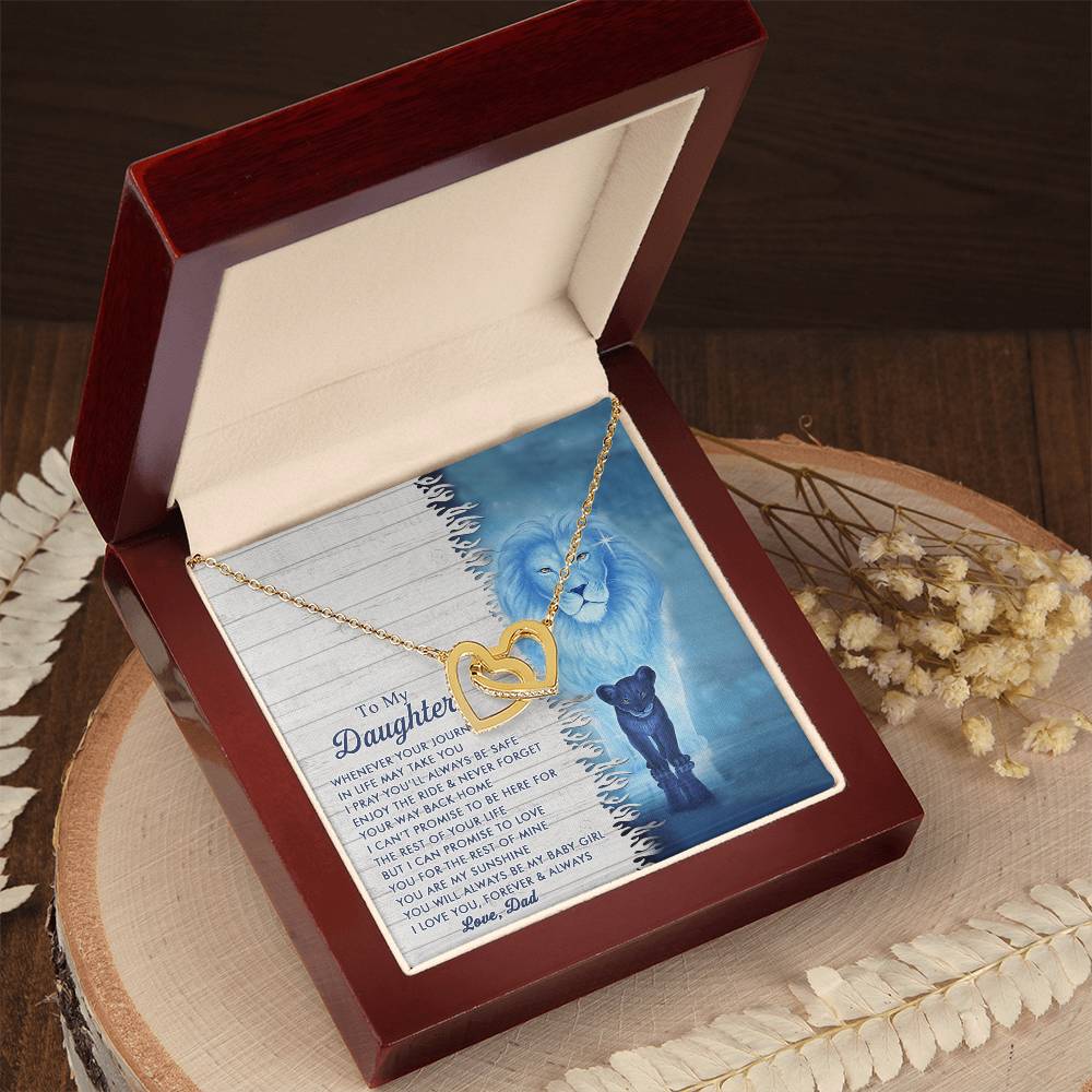 To My Daughter - I Can Promise To Love You For The Rest Of Mine- Interlocking Heart Necklace Interlocking Hearts Necklace