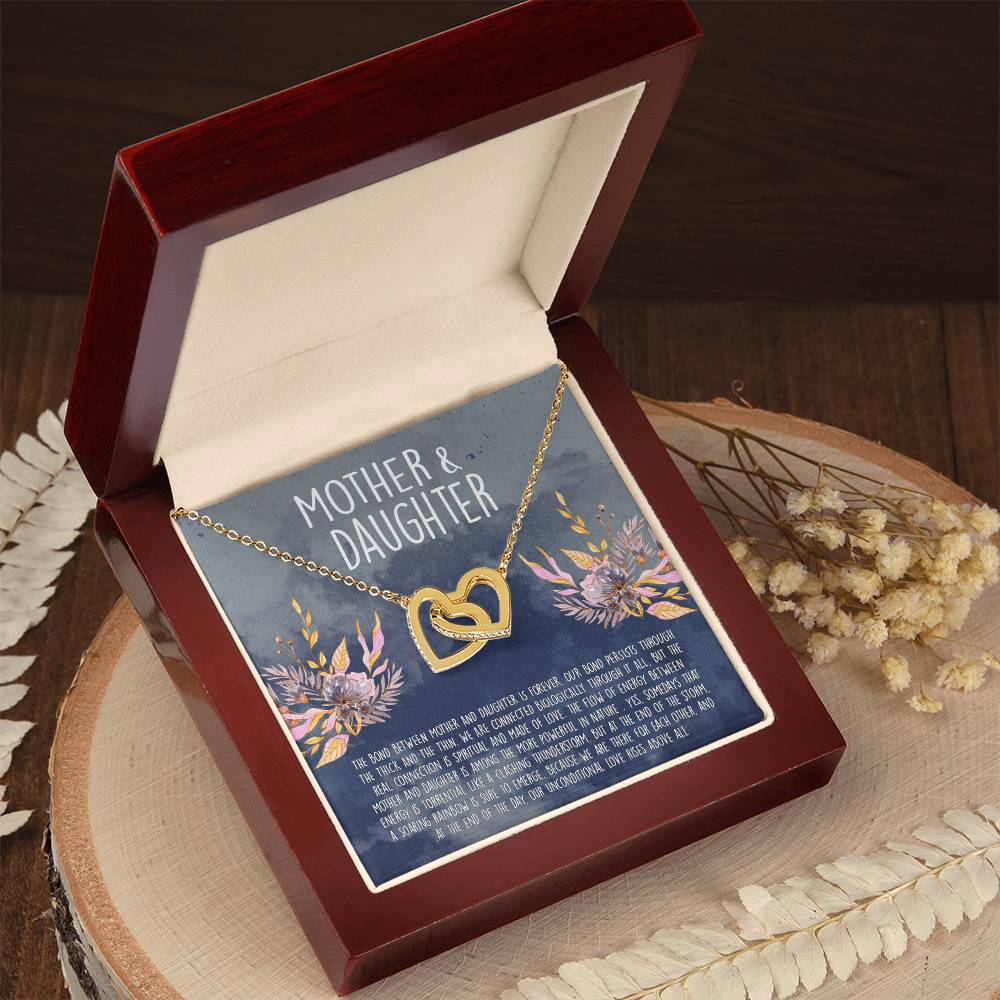 The Love Between A Mother And Daughter Is Forever Interlocking Hearts Necklace