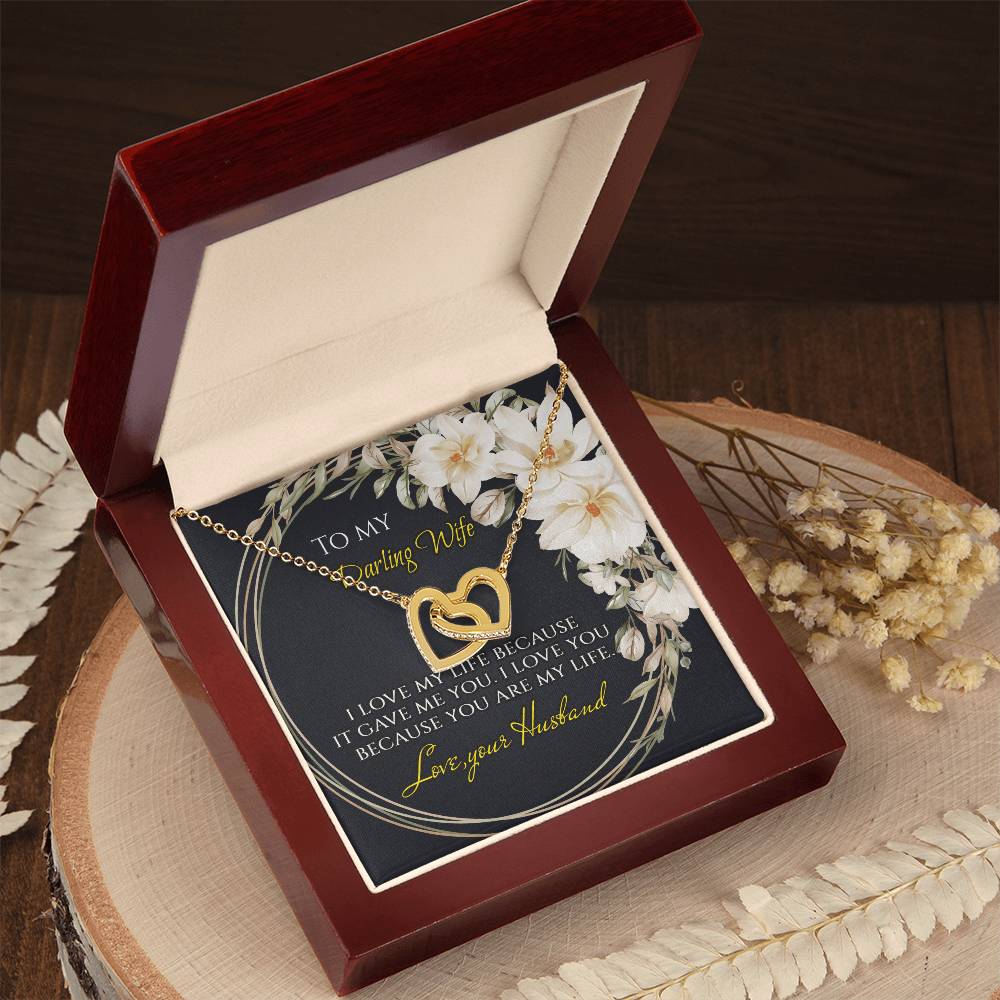 To My Darling Wife - Interlocking Hearts Interlocking Hearts Necklace
