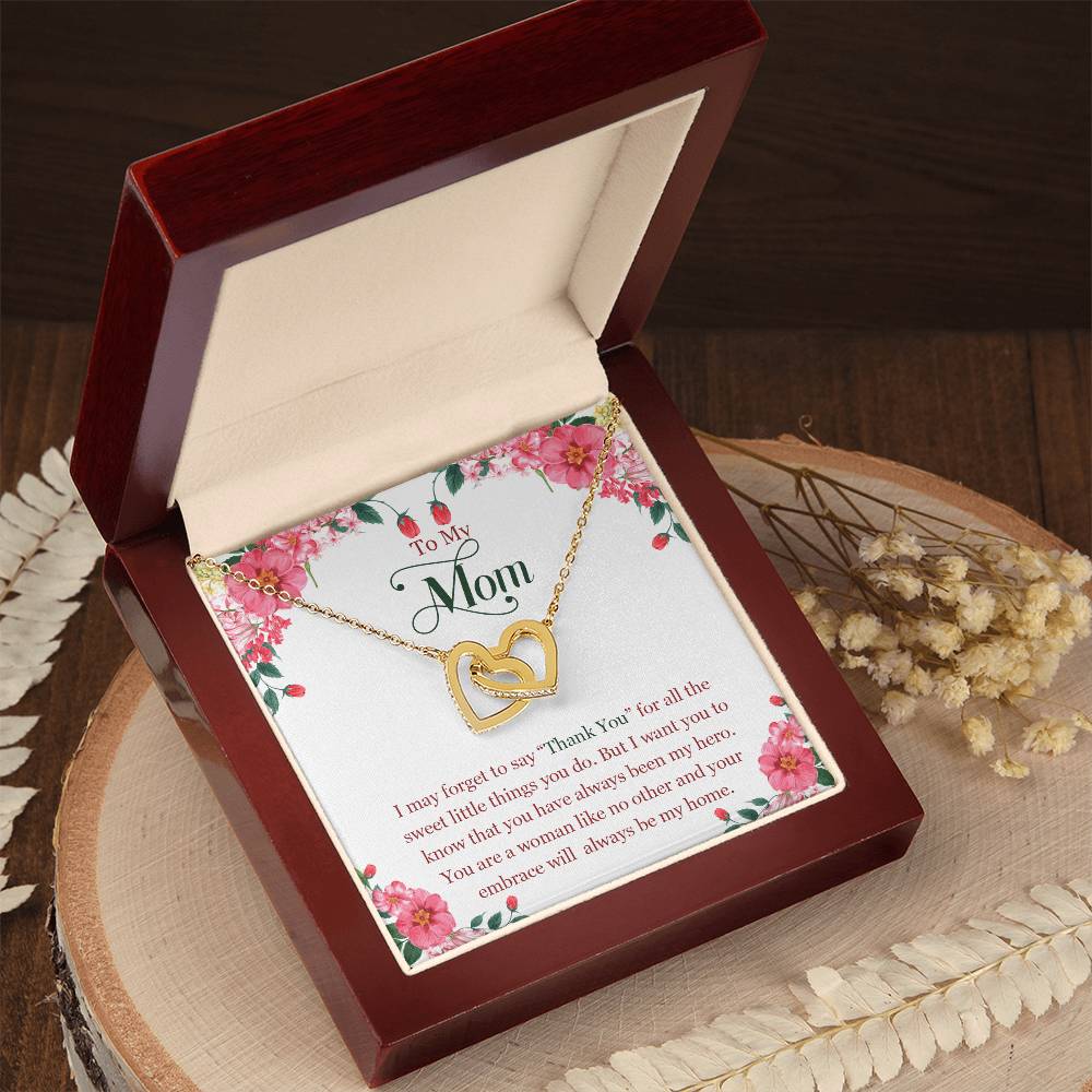 Mothers Day Interlocking Heart Necklace Gorgeous Gift For Mom Interlocking Hearts Necklace