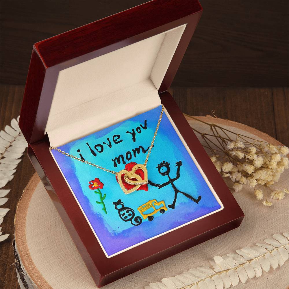I Love You Mom Necklace - $20 Off Interlocking Hearts Necklace