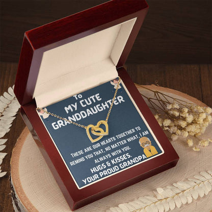 To My Granddaughter Interlocking Hearts Necklace