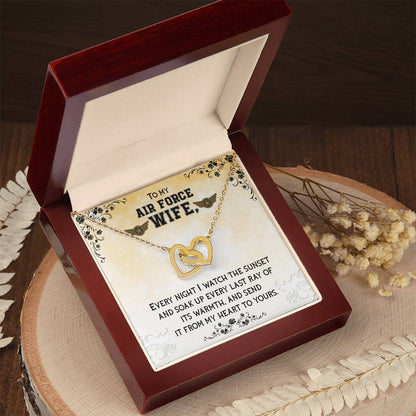 To My Air Force Wife Necklace Interlocking Hearts Necklace
