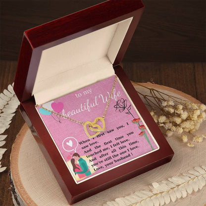 Gift To My Wife Interlocking Hearts Necklace