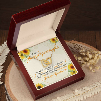 Feel My Love - Best Gift For Granddaughter Interlocking Hearts Necklace