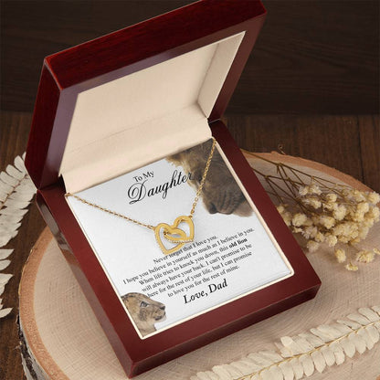 To My Daughter - Love Dad Interlocking Heart Interlocking Hearts Necklace