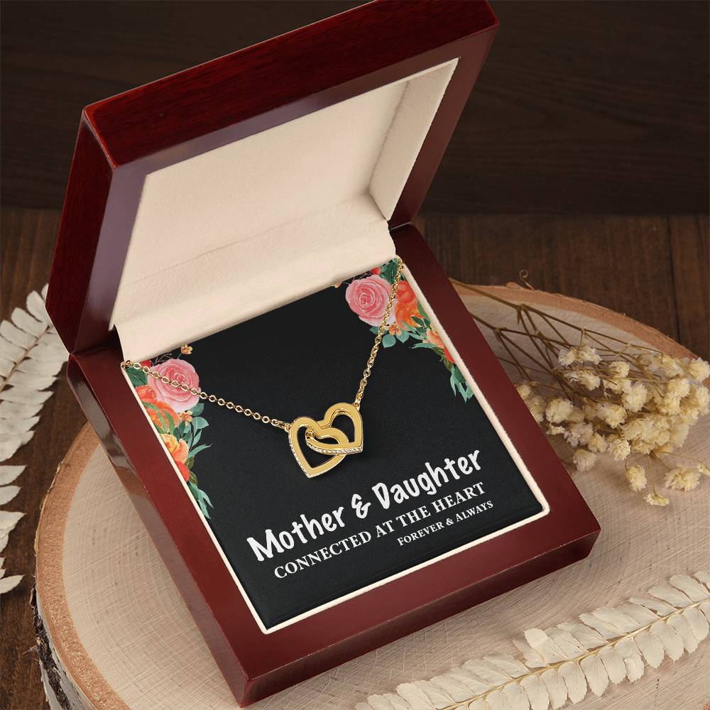 Mother & Daughter Connected At The Heart For Mother'S Day Interlocking Hearts Necklace