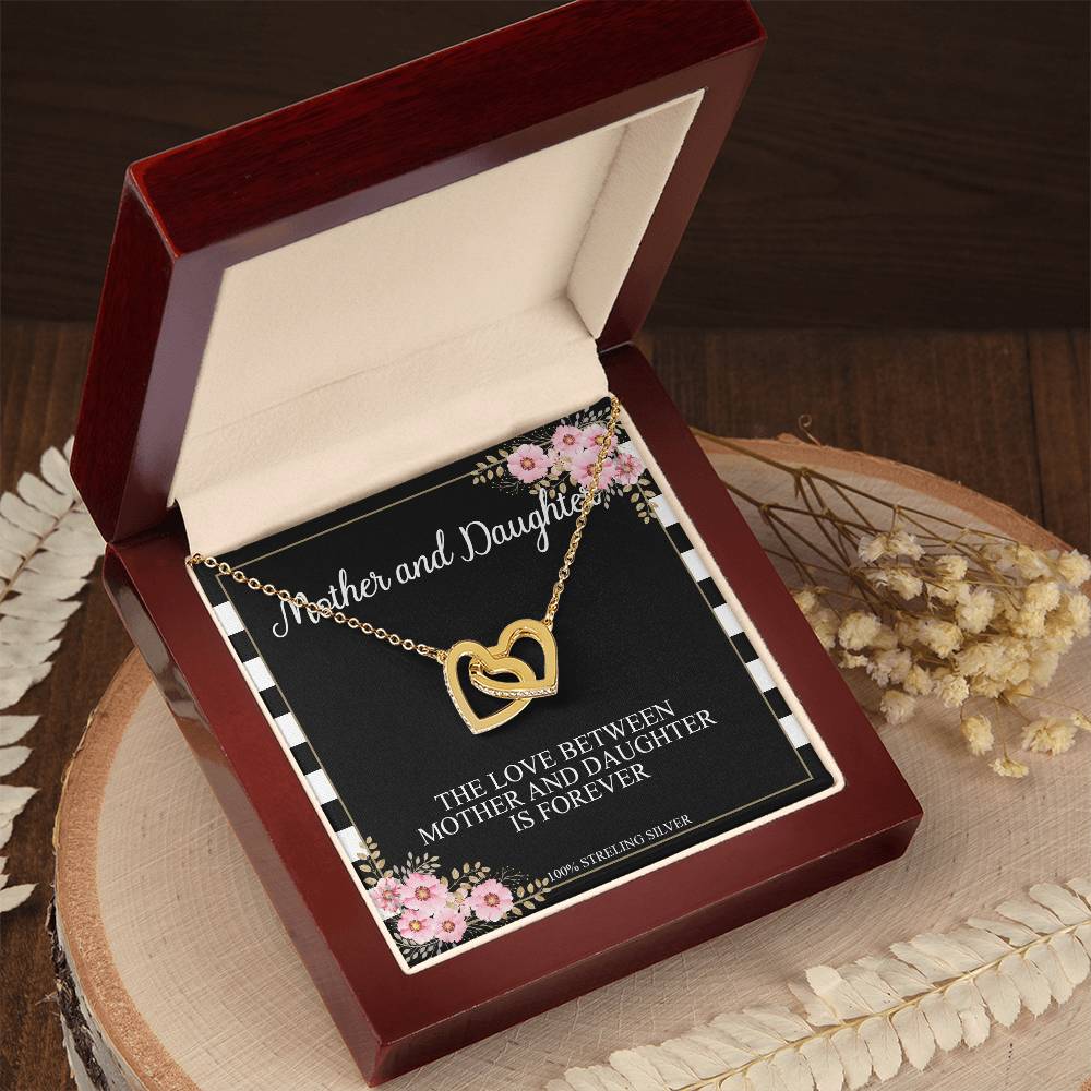 Mother And Daughter Love - Princess Love For Mom - Mother Love For Daughter Interlocking Hearts Necklace