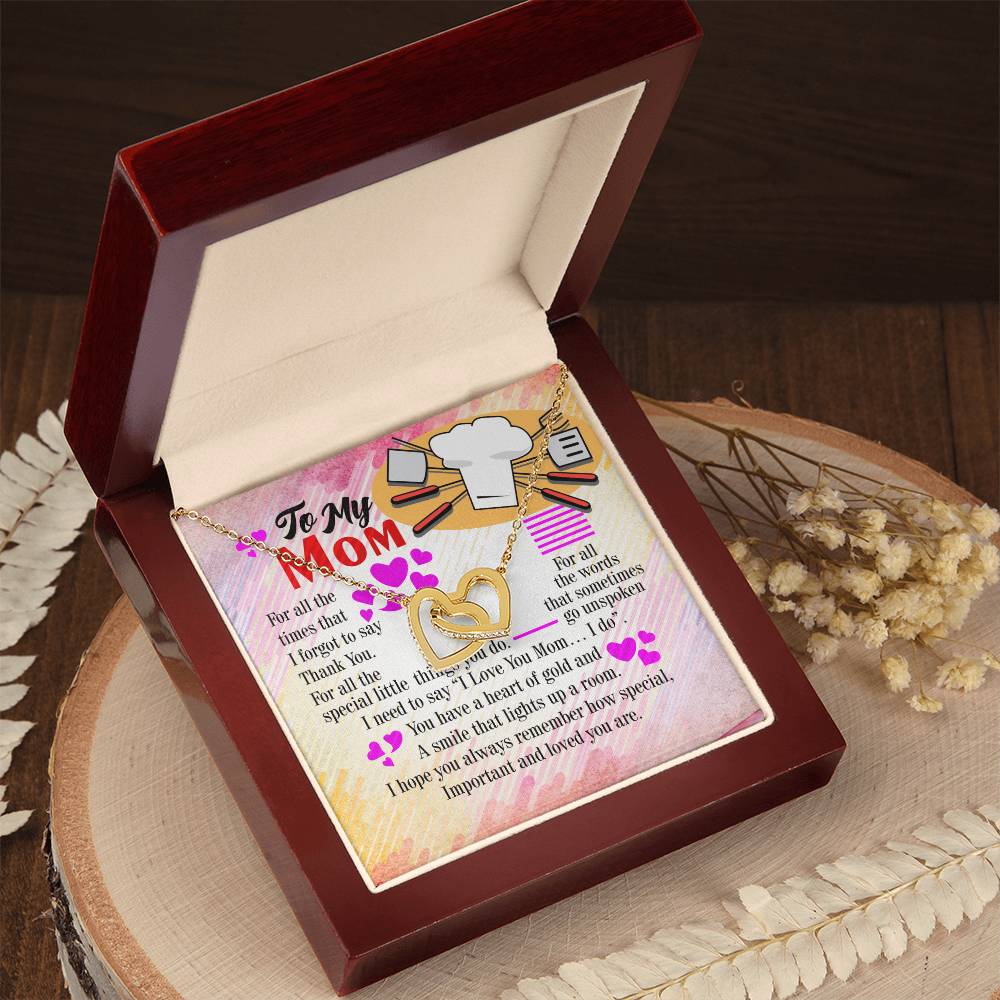 Chef'S Mom - Interlocking Heart Necklace Interlocking Hearts Necklace