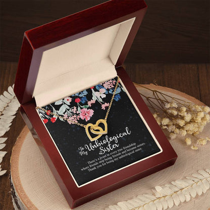 To My Unbiological Sister Interlocking Hearts Necklace
