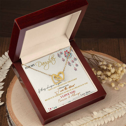 For My Daughter Interlocking Hearts Necklace Message Card