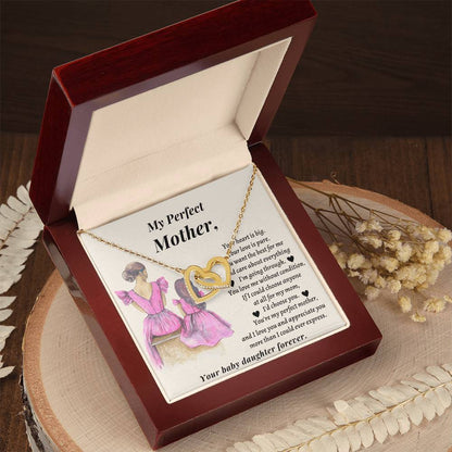 Wedding Gift For Mother - You'Re My Perfect Mother And I Love You And Appreciate You More Than I Could Ever Express Interlocking Hearts Necklace