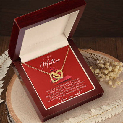 To My Mother Interlocking Hearts Necklace Message Card