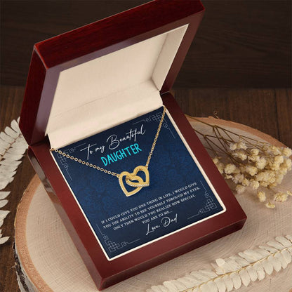 Special Gift For Daughter From Dad Interlocking Hearts Necklace