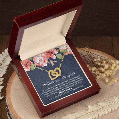 Mother & Daughter - Special Bond That Spans The Years. Interlocking Hearts Necklace