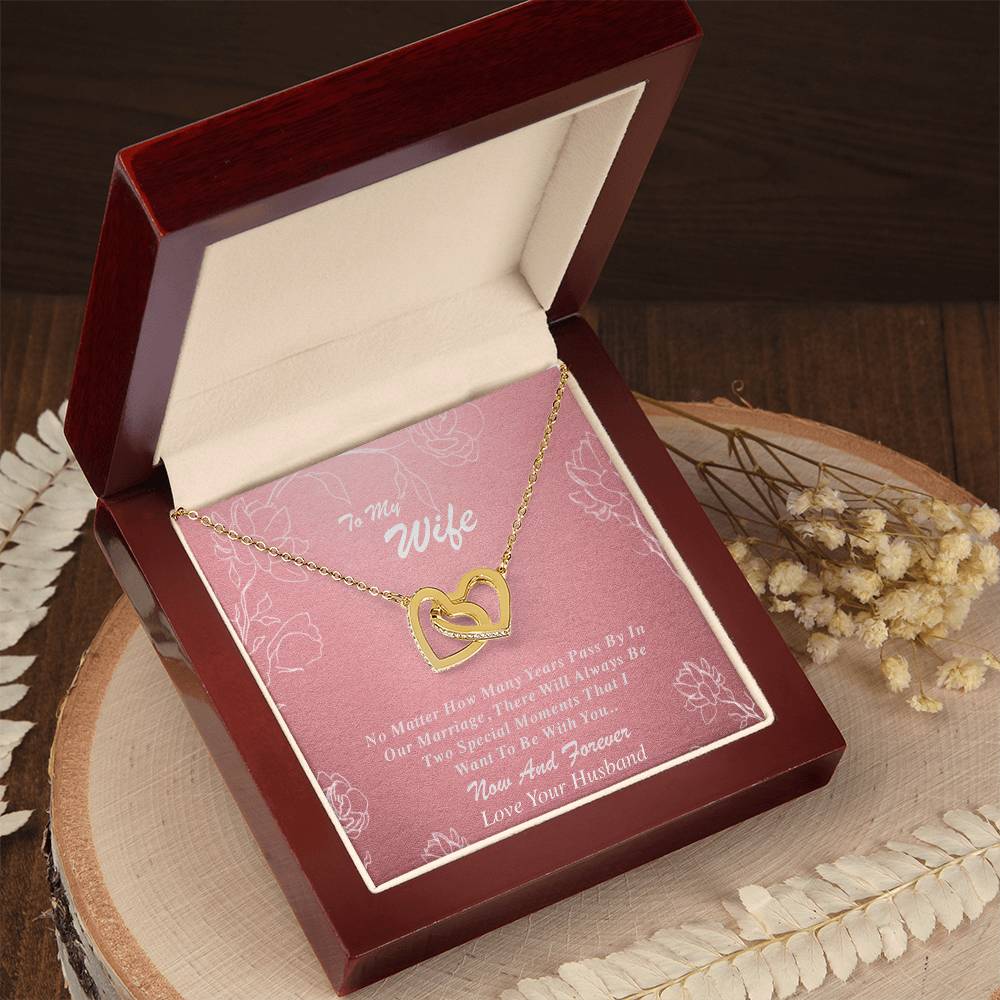 To My Wife Interlocking Hearts Necklace