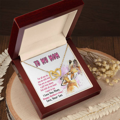 To My Mom Mother'S Day Linked Hearts Necklace From Son Interlocking Hearts Necklace
