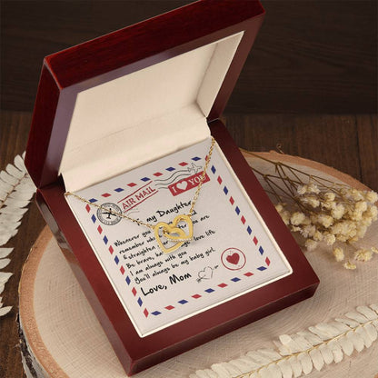 Gift For Daughter - Always Be My Baby Girl - The Interlocking Heart Necklace Interlocking Hearts Necklace