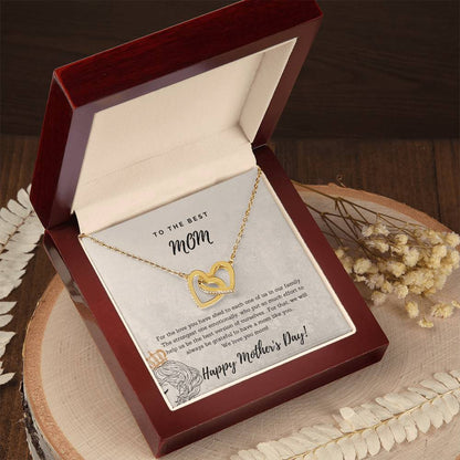 To The Best Mom Interlocking Heart Gift Necklace Interlocking Hearts Necklace