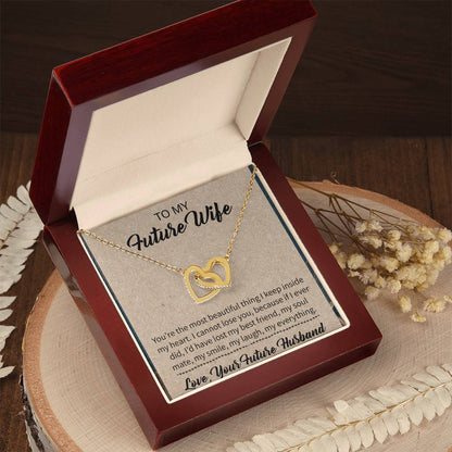 To My Future Wife Interlocking Hearts Necklace Message Card