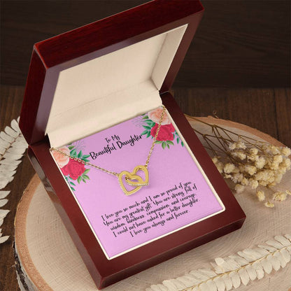 To My Beautiful Daughter - Interlocking Heart Necklace Interlocking Hearts Necklace