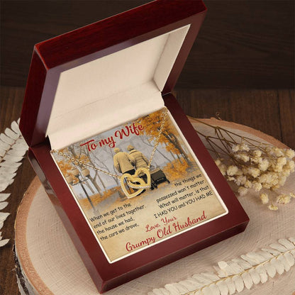 Our Lives Together - Great Gift For Wife Interlocking Hearts Necklace