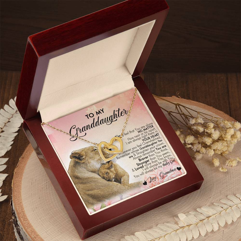 To My Granddaughter Interlocking Hearts Necklace