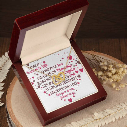 1St Anniversary Gift For Husband And Wife 1St Anniversary Gifts Interlocking Hearts Necklace