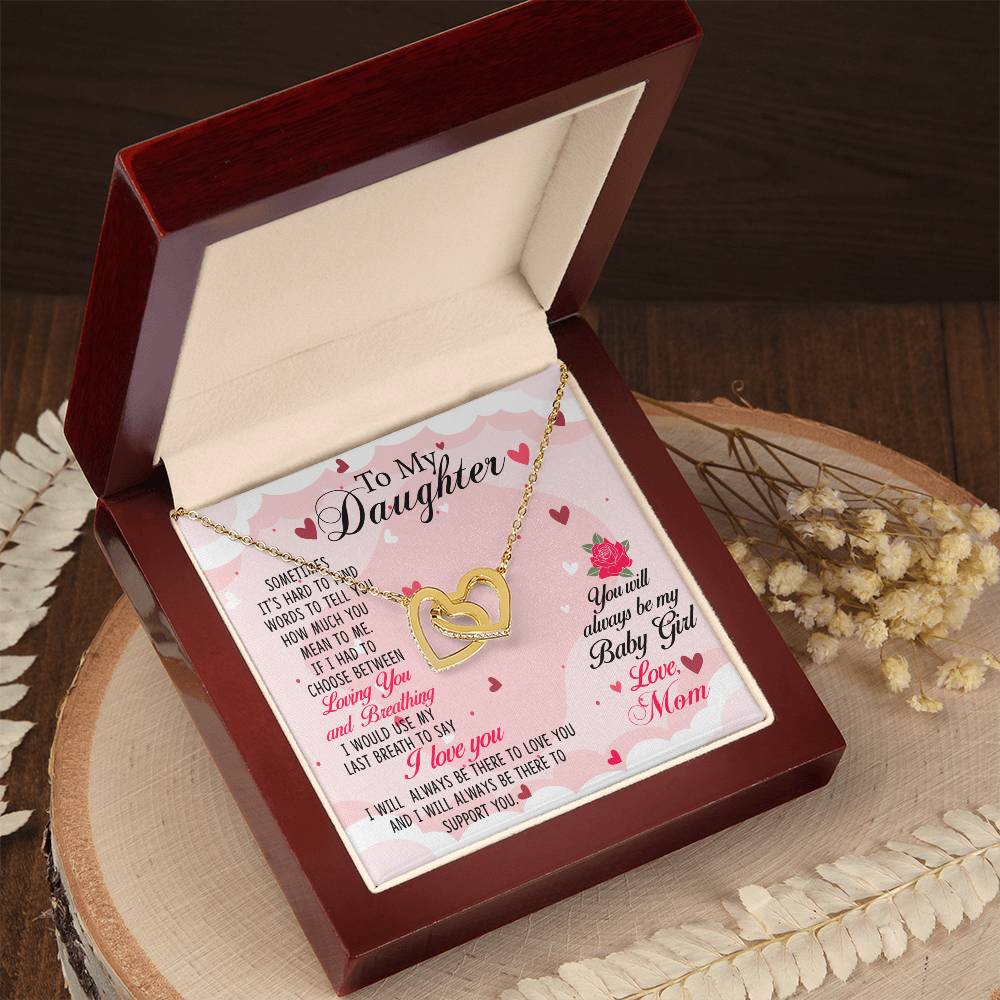 Gift For Daughter From Mom Interlocking Hearts Necklace