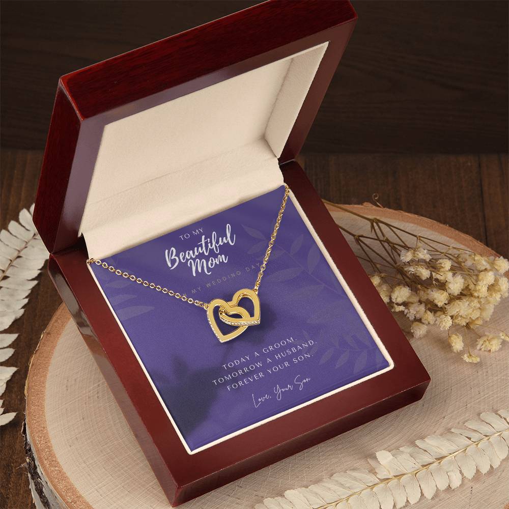 Mother Of The Groom Gift From Son Mom Wedding Gift From Son Wedding Gift From Groom To Mom Necklace Gift For Mom Wedding Gift From Son Interlocking Hearts Necklace