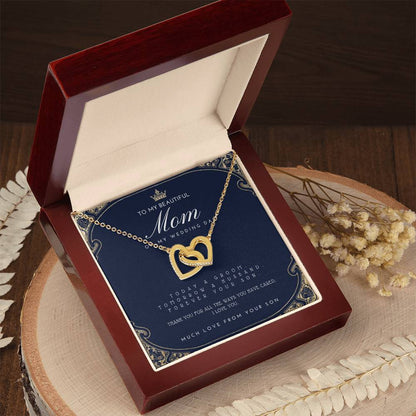 Mother Of The Groom Gift From Son Mom Wedding Gift From Son Wedding Gift From Groom To Mom Necklace Gift For Mom Wedding Gift From Son Interlocking Hearts Necklace