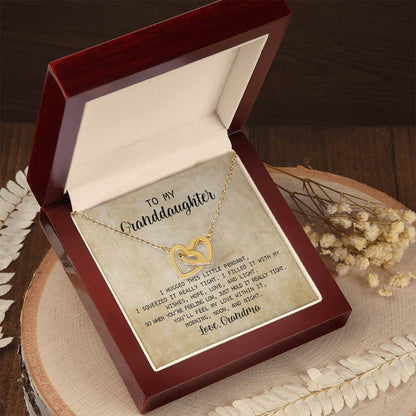 To My Granddaughter - I Love You Message - Tmg03 Interlocking Hearts Necklace