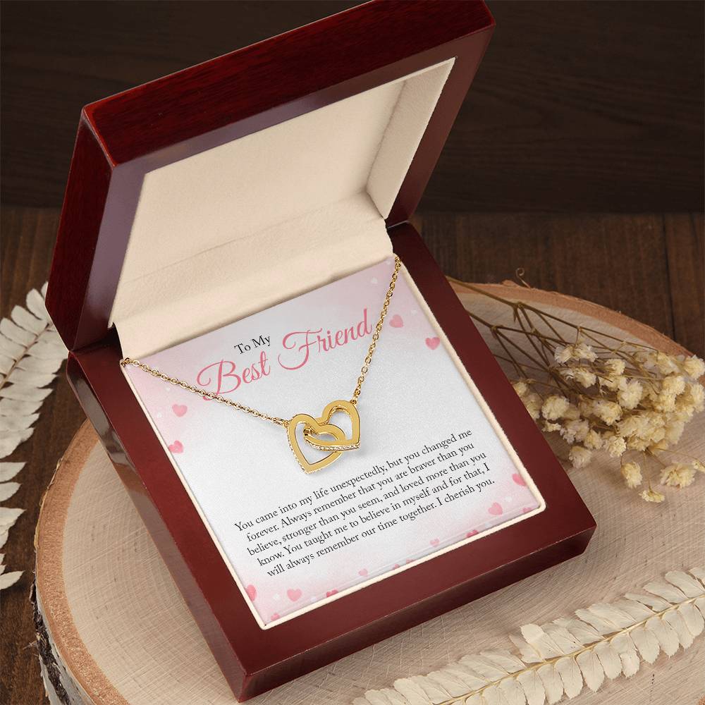 To My Best Friend Necklace Interlocking Hearts Necklace