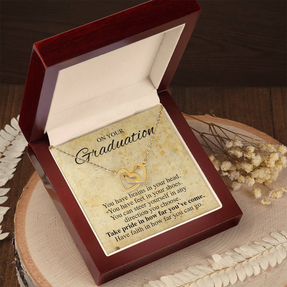 On Your Graduation Necklace Interlocking Hearts Necklace