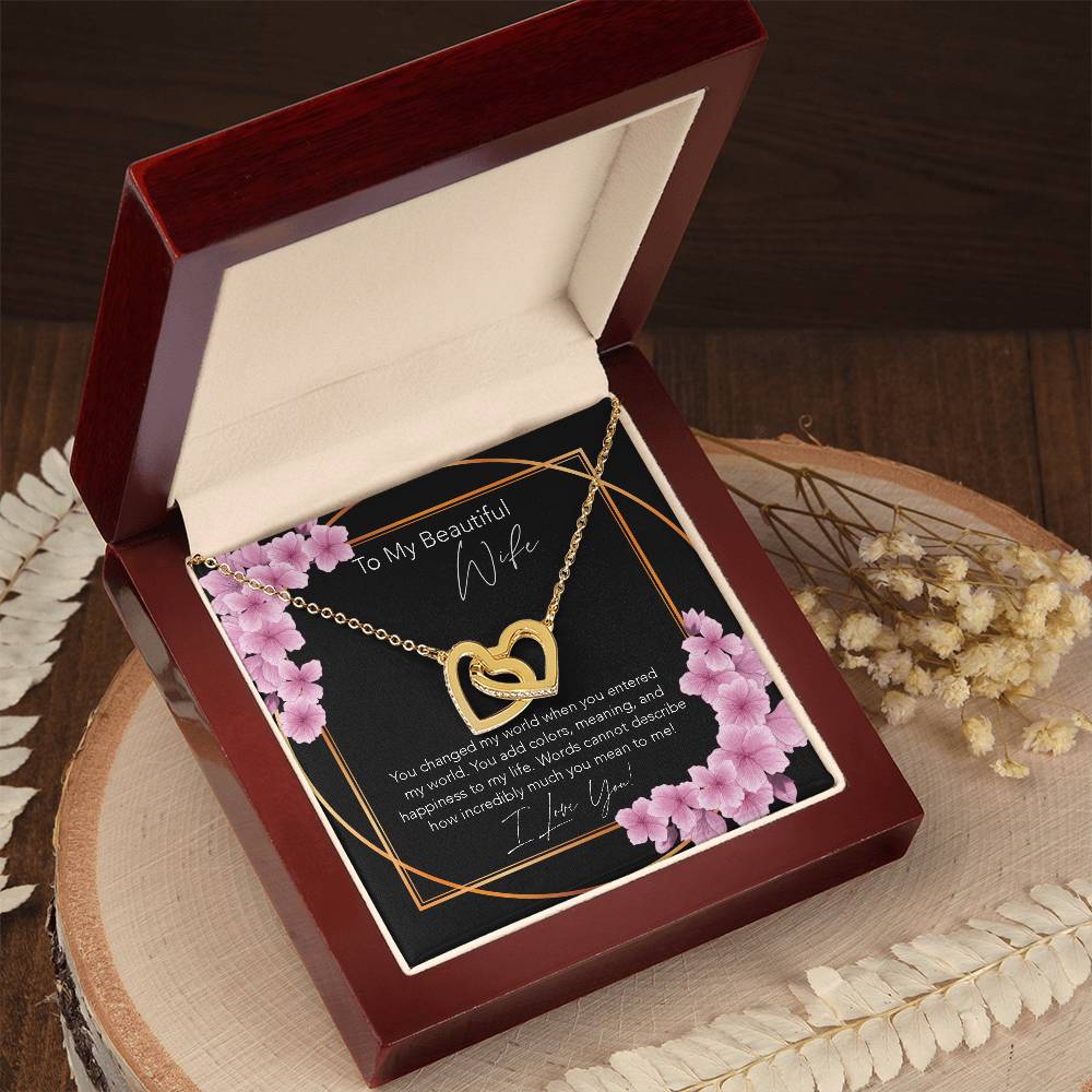 Interlocking Necklace Wife Gift Birthday Gift For Wife To My Wife Wife Jewelry Anniversary Necklace Sentimental Interlocking Hearts Necklace