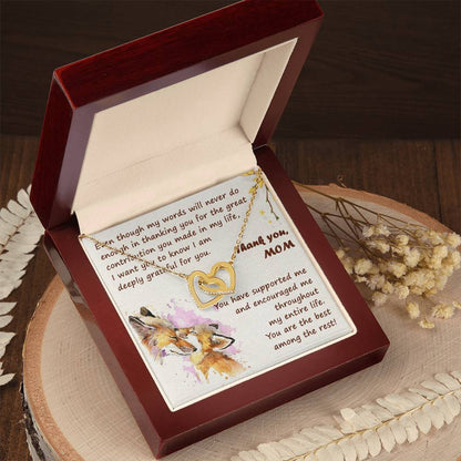 Thank You Mom Thanksgiving Gift Interlocking Hearts Interlocking Hearts Necklace