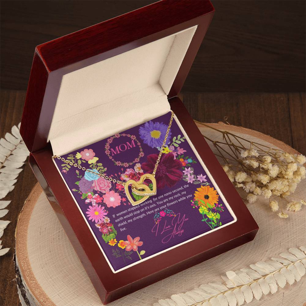 Happy Mother'S Day Locked Hearts Interlocking Hearts Necklace