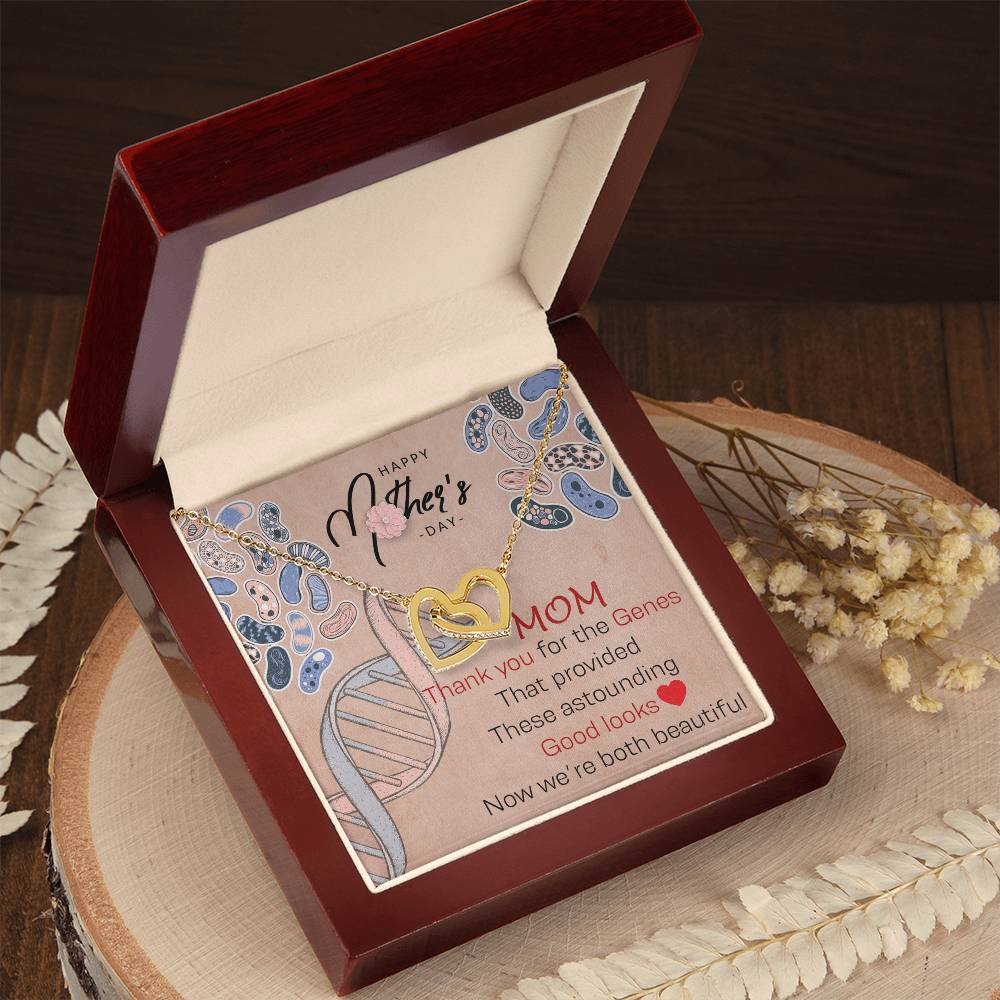 Mom Thank You For The Genes Interlocking Hearts Necklace