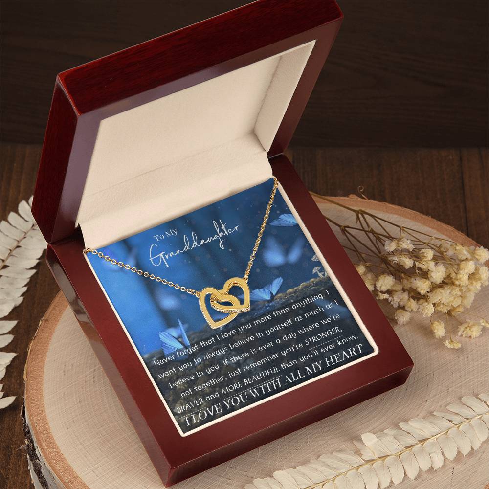 Granddaughter Necklace - Give The Gift She''Ll Always Remember Interlocking Hearts Necklace
