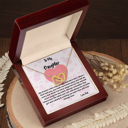 To My Daughter Necklace You Have Outgrown My Lap Double Hearts Necklace Interlocking Hearts Necklace