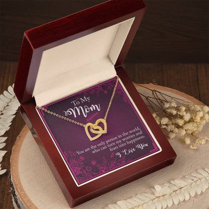 To My Mom You The Only Person In The World Interlocking Hearts Necklace
