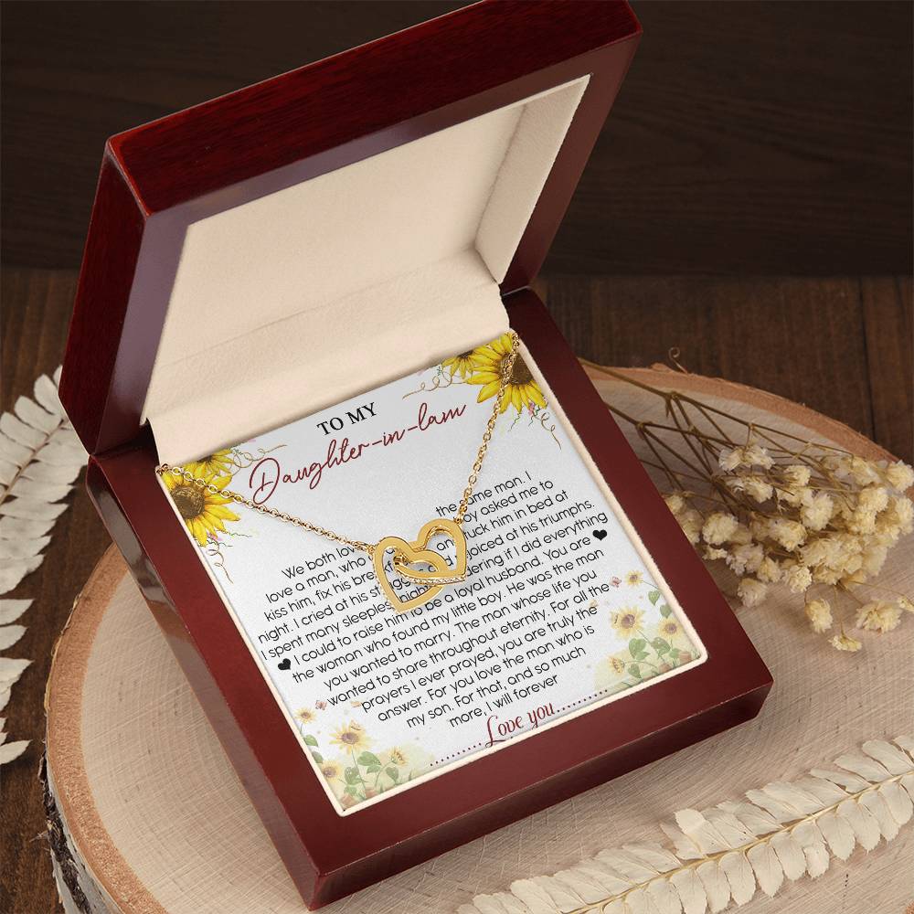 To My Daughter-In-Law Interlocking Hearts Necklace Message Card