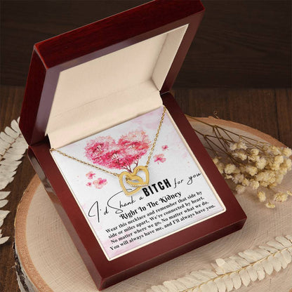 Funny Gift For Best Friend Woman I'D Shank A Bitch For You Right In The Kidney Birthday Gift For Her Necklace Gift For Sister Two Hearts Interlocking Hearts Necklace