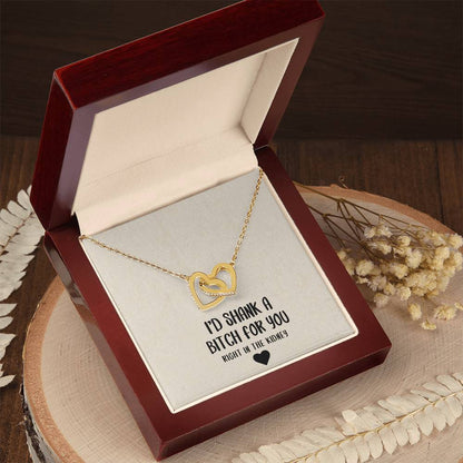 I'D Shank A Bitch For You Soul Sister Interlocking Heart Necklace Best Friend Gift Bff Gift Interlocking Hearts Necklace