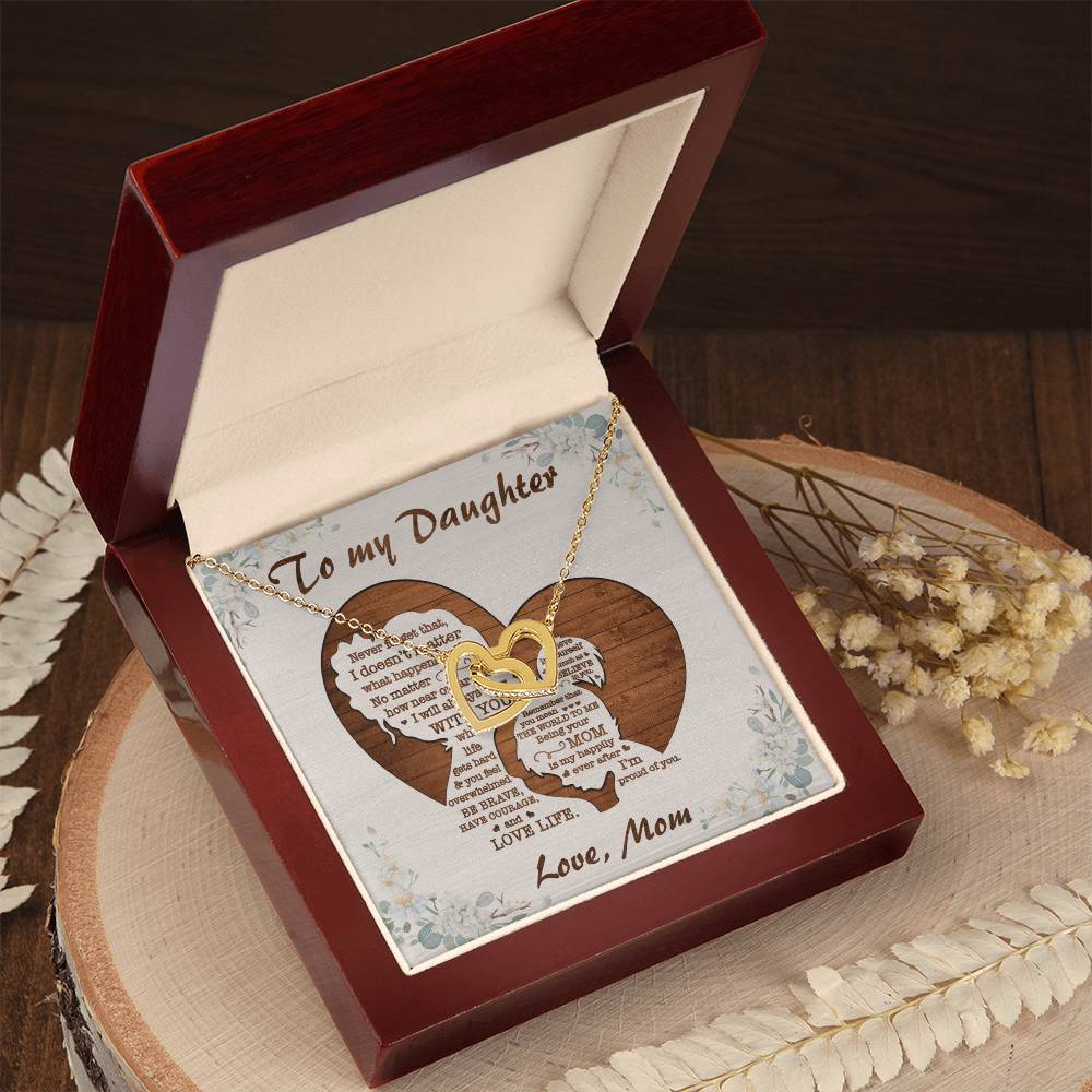 I'M Proud Of You - Best Gift For Daughter Interlocking Hearts Necklace
