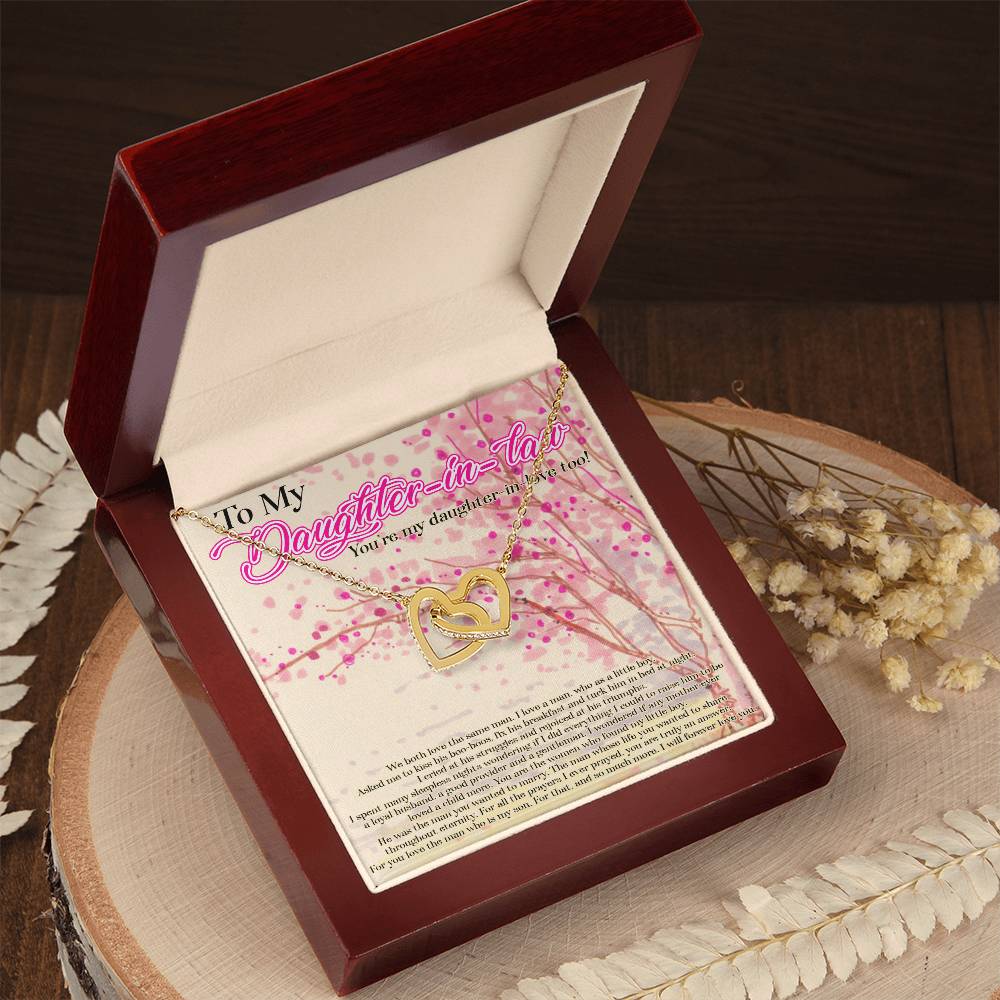 Daughter In Law Necklace And Sayingdaughter In Law Necklacedaughter In Law Wedding Giftdaughter In Law Jewelry Box Necklace For Daughter Interlocking Hearts Necklace