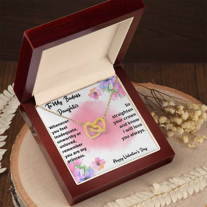 Valentine'S Day Necklace Gift For Daughter Interlocking Hearts Necklace