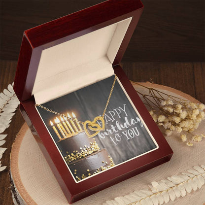 Happy Birthday Interlocking Hearts Necklace