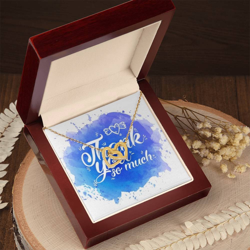 Thank You Interlocking Hearts Necklace